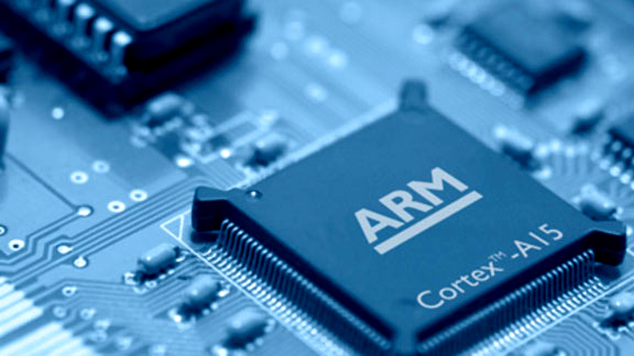 Close-up of an ARM-branded processor