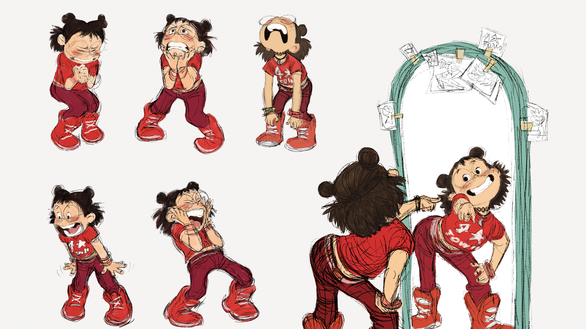 Concept art of Meilin Lee for Pixar's Turning Red