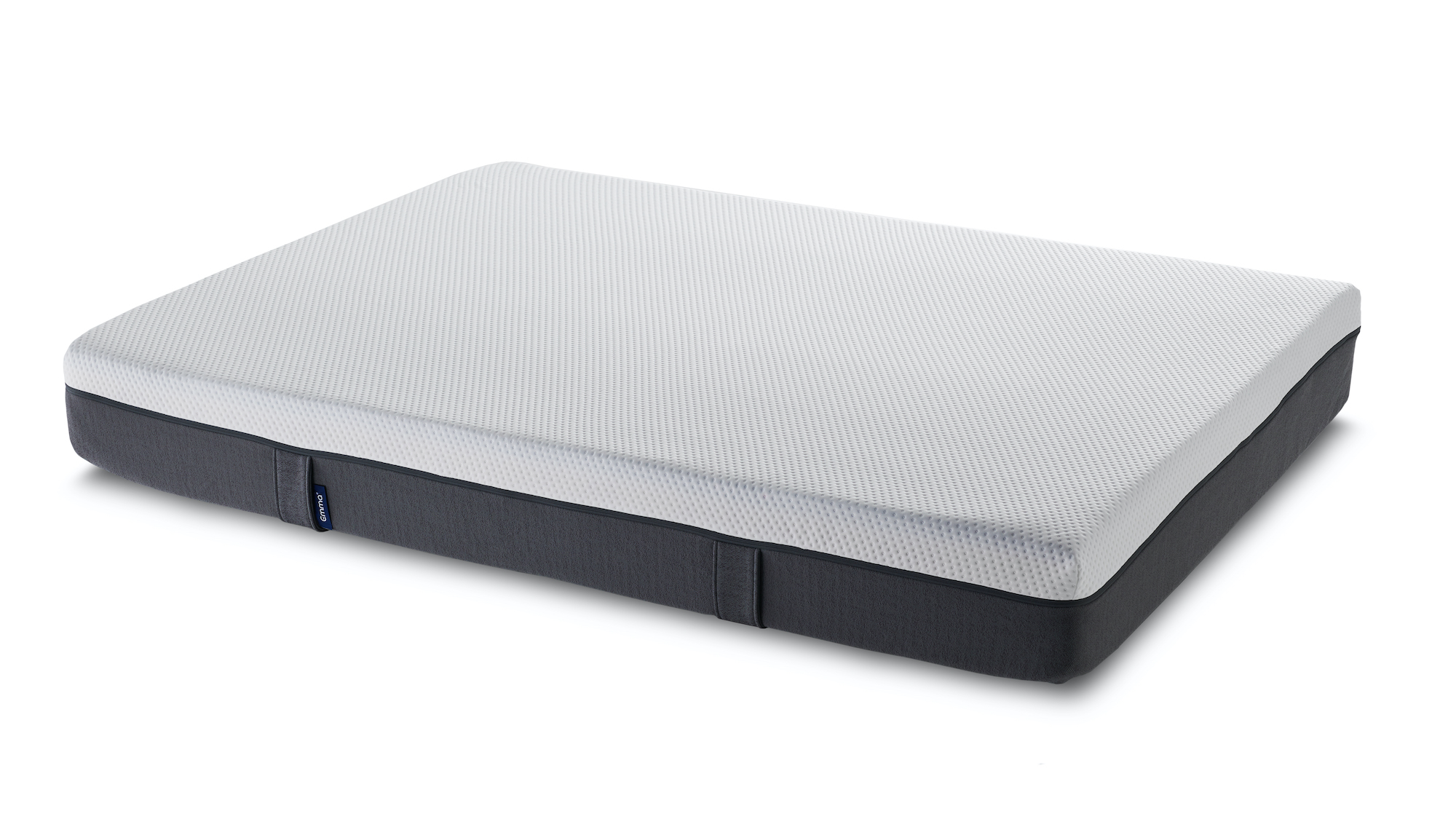 Memory foam vs hybrid mattresses: The Emma Original shown with a dark grey base and white removable cover